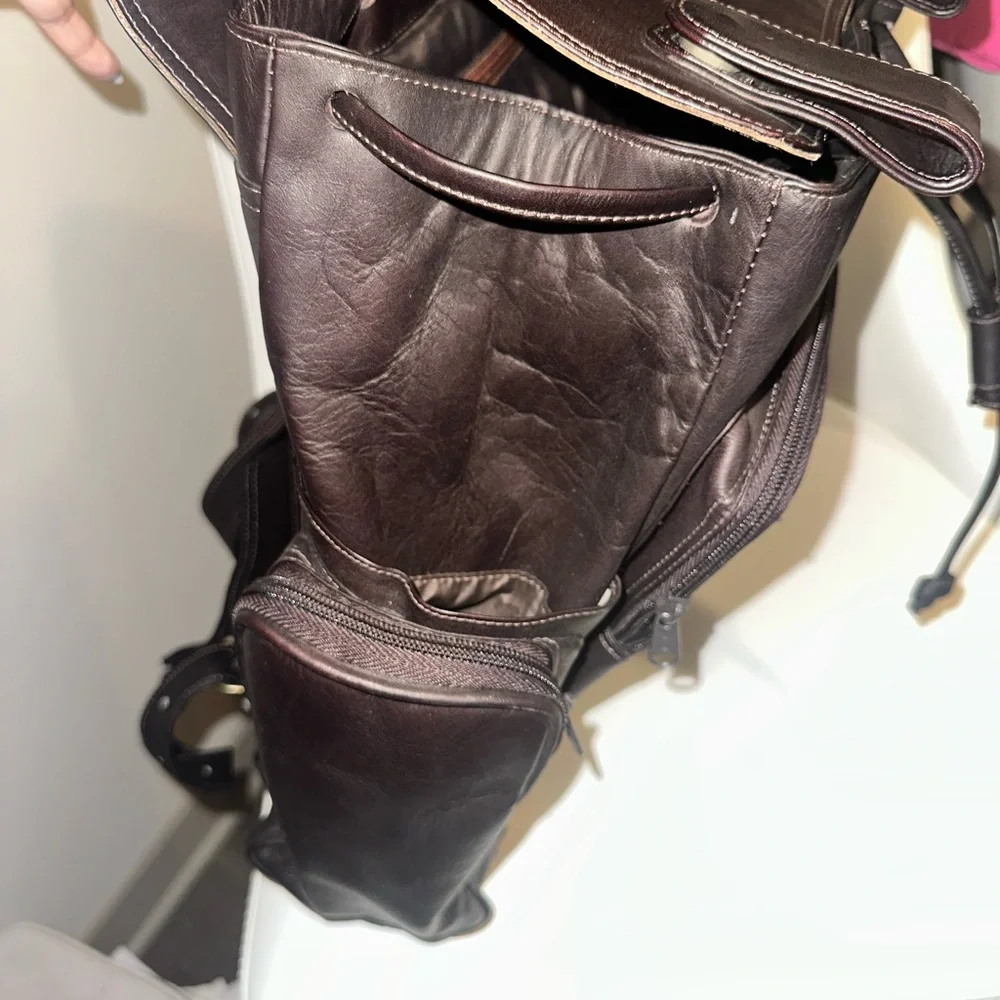 Ecuadorian Brown Leather Men's Backpack